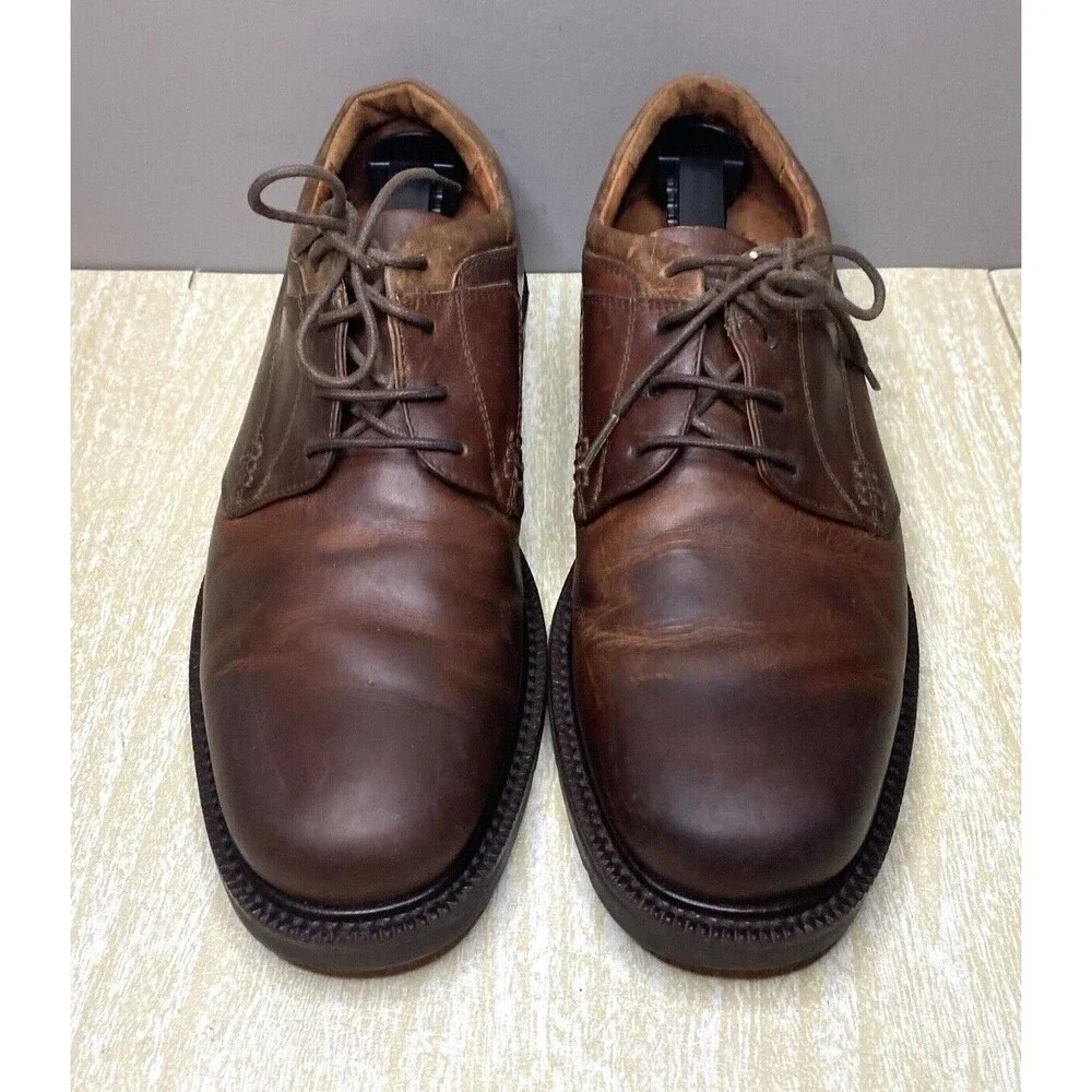 Johnston & Murph Men's Leather Shoes Size 9.5 Brown Lace-Up